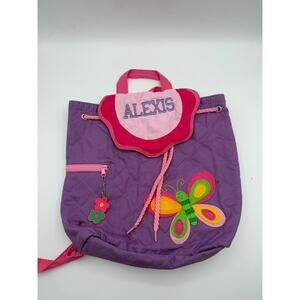 Stephen Joseph purple pink butterfly backpack Alexis embroidered monogrammed